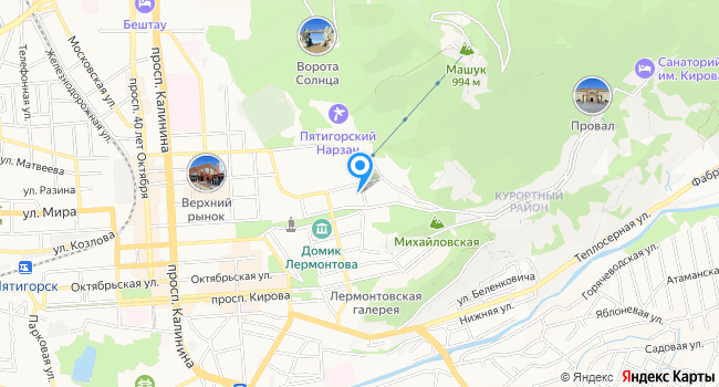 Санаторий им. М. Ю. Лермонтова на карте